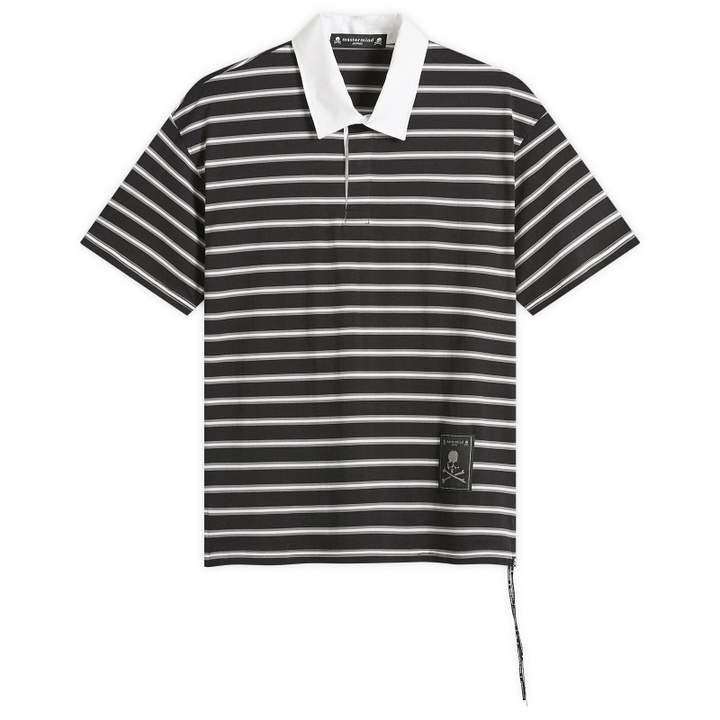 Photo: MASTERMIND WORLD Men's Fine Gauge Stripe Ss Rugby Shirt in Black