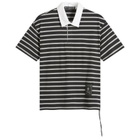 MASTERMIND WORLD Men's Fine Gauge Stripe Ss Rugby Shirt in Black