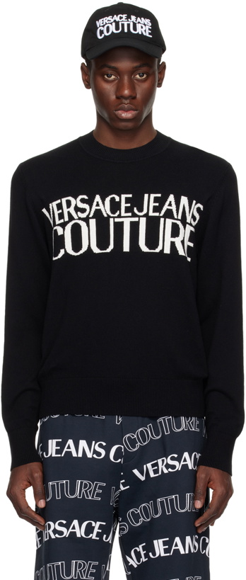 Photo: Versace Jeans Couture Black & White Intarsia Sweater