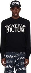 Versace Jeans Couture Black & White Intarsia Sweater