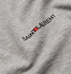 SAINT LAURENT - Slim-Fit Logo-Print Cotton-Jersey T-Shirt - Gray