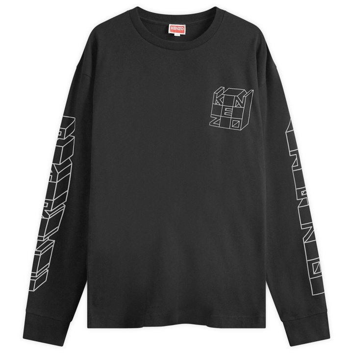 Photo: Kenzo Men's Kube Long Sleeve T-Shirt in Black