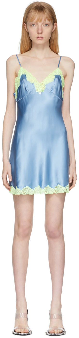 alexanderwang.t Blue & Green Lace Slip Dress alexanderwang.t