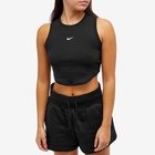 Nike Women's Essential Rib Crop Tank Top in Black/Sail