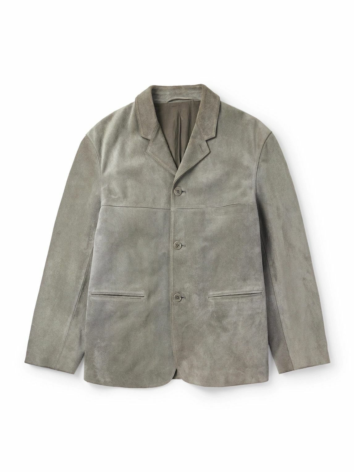LEMAIRE - Brushed-Suede Jacket - Gray