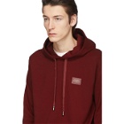 Dolce and Gabbana Red Branded Plate Hoodie