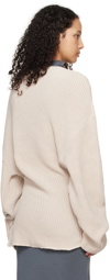 Jade Cropper Beige Asymmetric Sweater