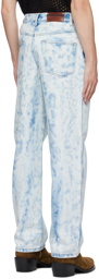 Dries Van Noten Off-White & Blue Tie-Dye Jeans