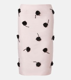 Shushu/Tong Floral-appliqué pencil skirt