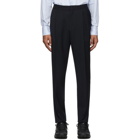 Z Zegna Navy Formal Banded Drawstring Trousers
