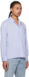 Second/Layer Blue Topstitched Shirt