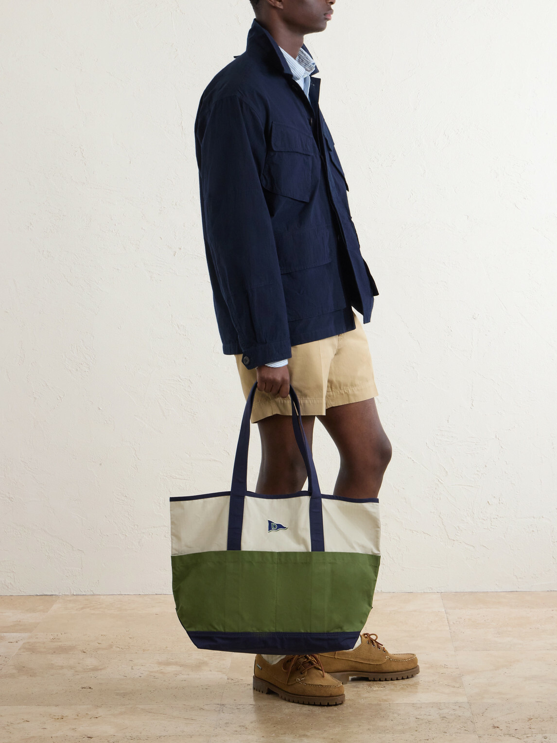 Drake's - Logo-Embroidered Canvas Tote Bag