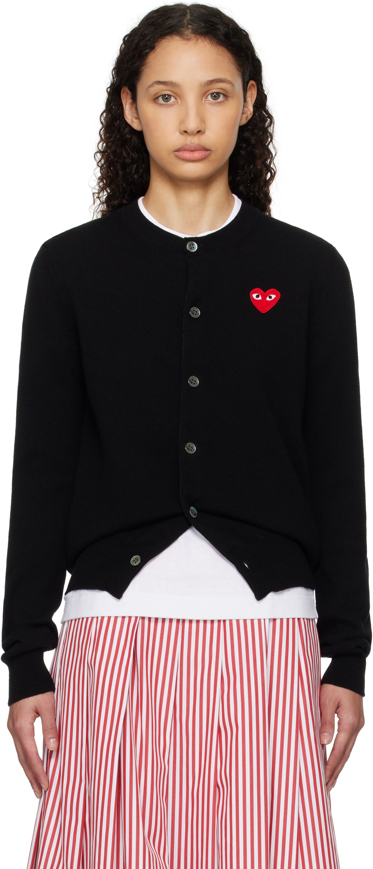 COMME des GARÇONS PLAY Black Red Heart Cardigan