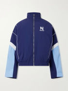 NAHMIAS - Logo-Embroidered Striped Nylon Jacket - Blue
