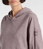 Alo Yoga Muse ribbed-knit cropped hoodie