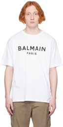 Balmain White Printed T-Shirt