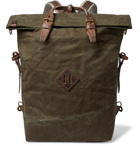 Bleu de Chauffe - Woody Leather-Trimmed Waxed Cotton-Canvas Backpack - Green