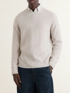 N.PEAL - English Rib Cashmere Sweater - Gray