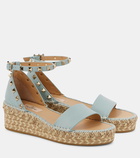 Valentino Garavani Rockstud grained leather espadrille sandals