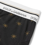 Dolce & Gabbana - Printed Cotton-Jersey Briefs - Men - Black