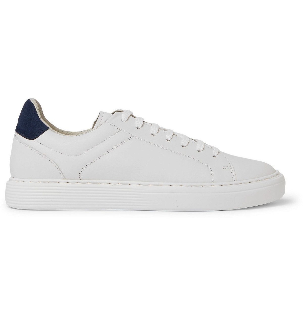 Brunello Cucinelli - Suede-Trimmed Leather Sneakers - White Brunello ...