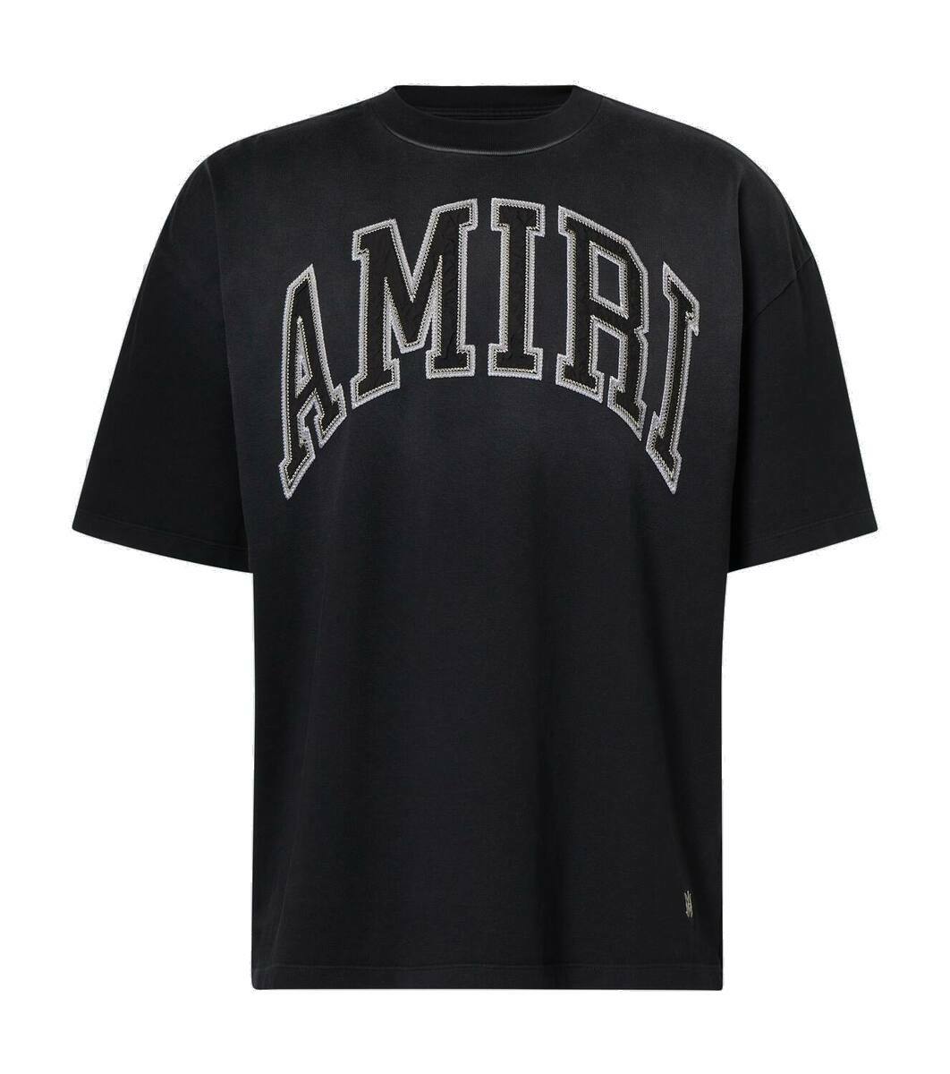 AMIRI コットンジャージー Tシャツ ダメージ加工 プリント入り AMIRI コットンジャージー Tシャツ ダメージ加工 プリント入り