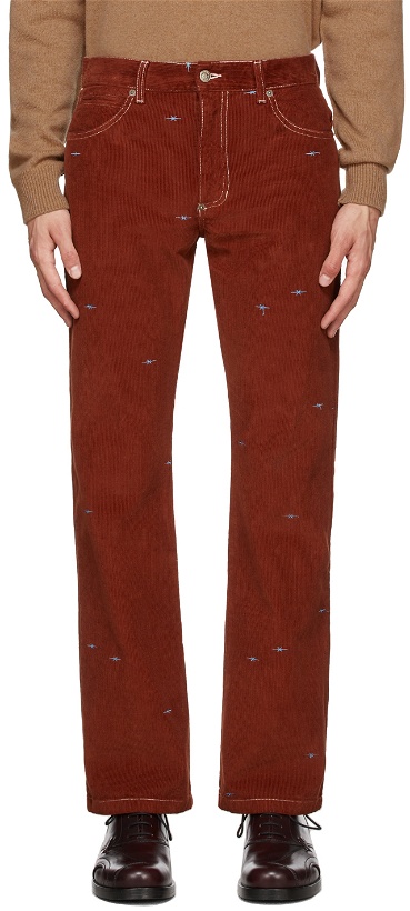 Photo: Phipps Red Corduroy Straight-Leg Trousers