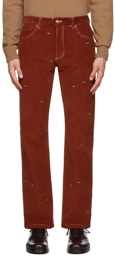 Phipps Red Corduroy Straight-Leg Trousers