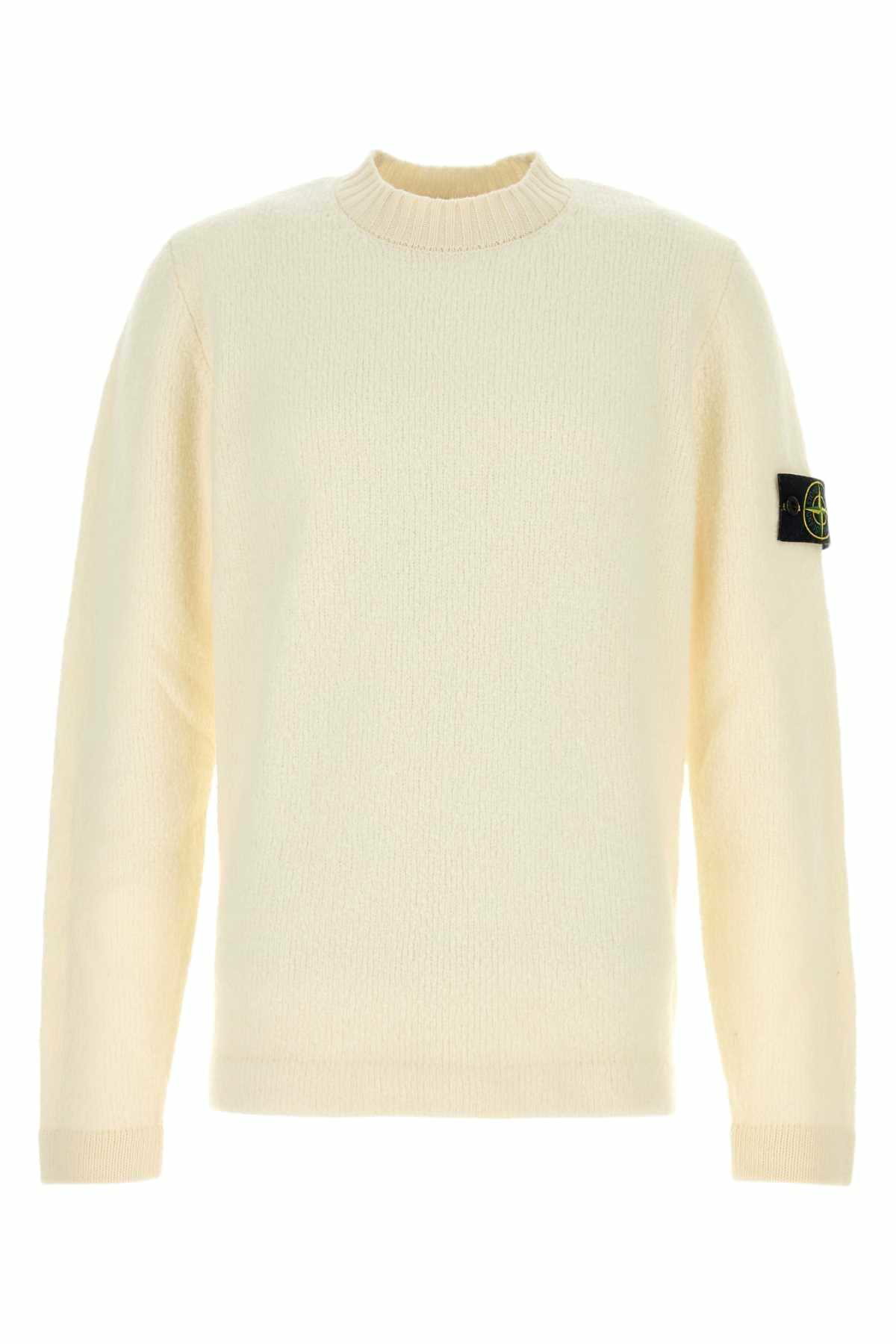【関税&送料込】Stone  Ivory Cotton Sweatshirt Stone Island Ivory Cotton Sweatshirt Stone Island