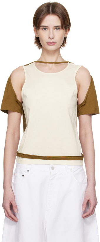 Photo: Eckhaus Latta Off-White & Brown Hugging T-shirt