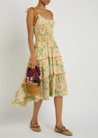 Free People Adriel Floral-print Cotton Midi Dress Ivory