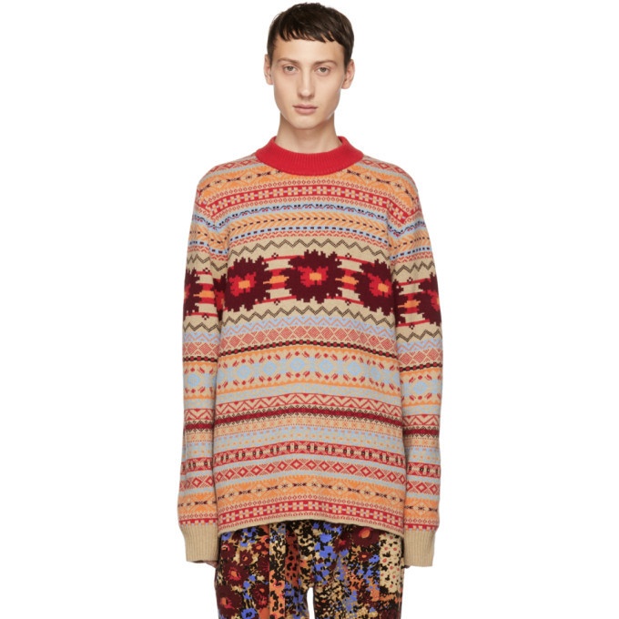 Photo: Sacai Multicolor Wool Floral Sweater