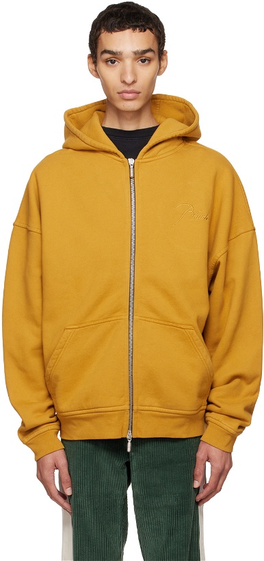 Photo: Rhude Yellow Embroidered Hoodie