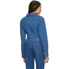 Kreist Blue Cropped Round Shoulders Denim Jacket