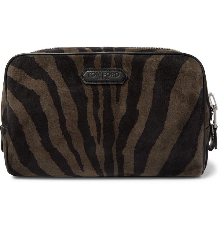 Photo: TOM FORD - Zebra-Print Suede Wash Bag - Black