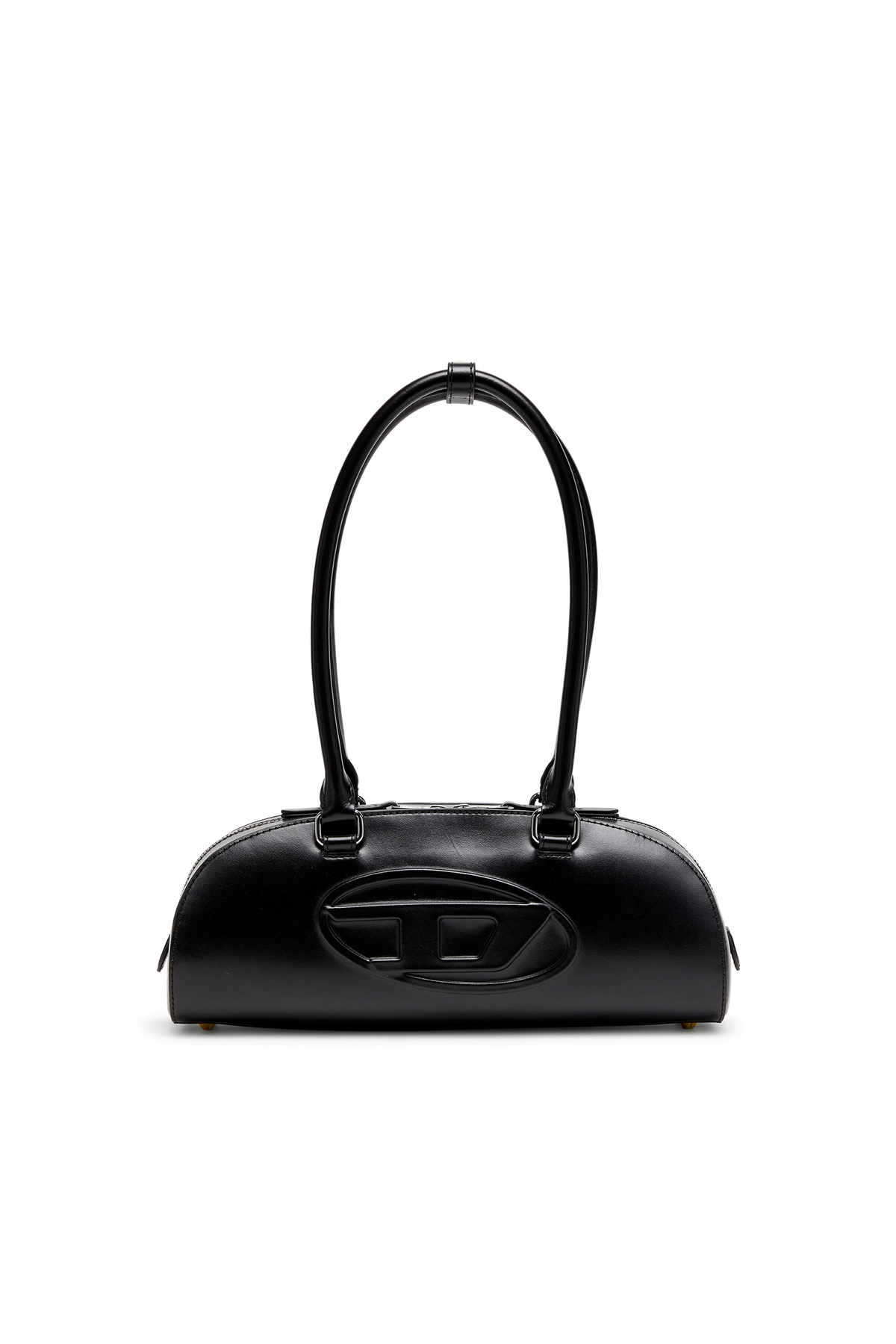Diesel 1DR Dome - Elongated bowling bag in leather - Shoulder Bags Womens in Black