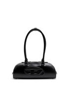 Diesel 1DR Dome - Elongated bowling bag in leather - Shoulder Bags Womens in Black