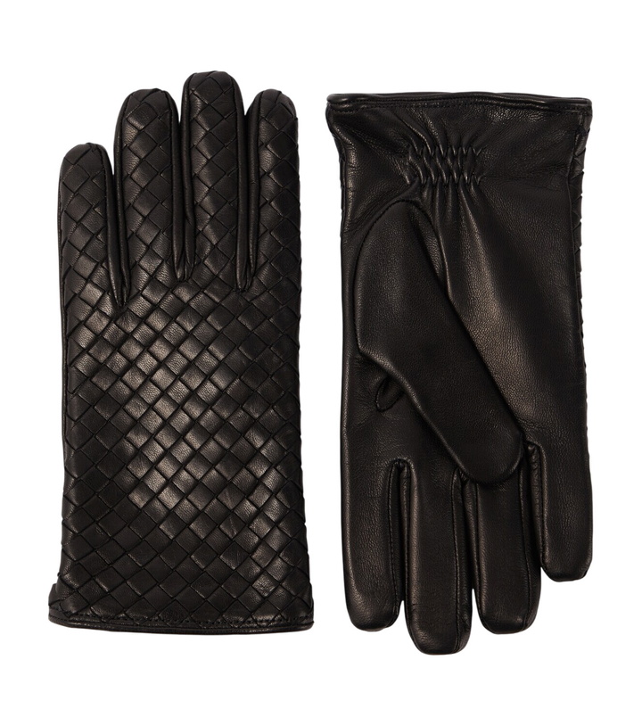 Photo: Bottega Veneta Intrecciato leather gloves