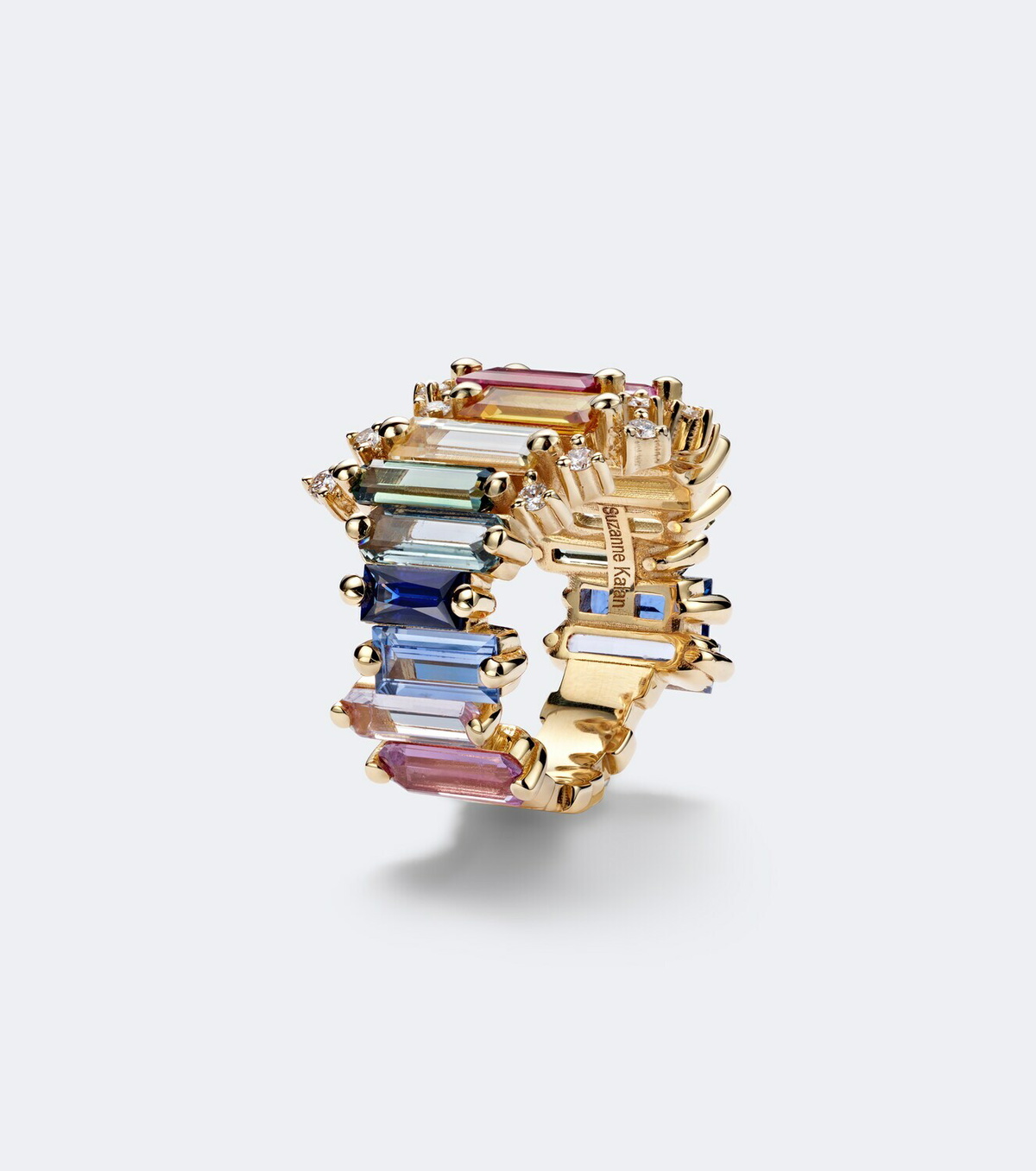 Suzanne Kalan 18kt gold ring with sapphires and diamonds