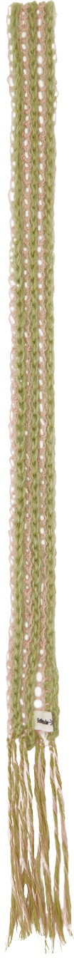 Solitude Studios SSENSE Exclusive Green & Pink Skinny Scarf