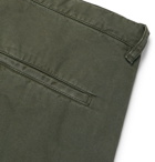 Aspesi - Tapered Garment-Dyed Cotton-Twill Trousers - Dark green