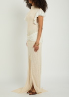 DE LA Vali Noor Ruffled Lace Maxi Dress Ivory