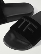 TOM FORD - Harris Logo-Embroidered Velvet Slides - Black