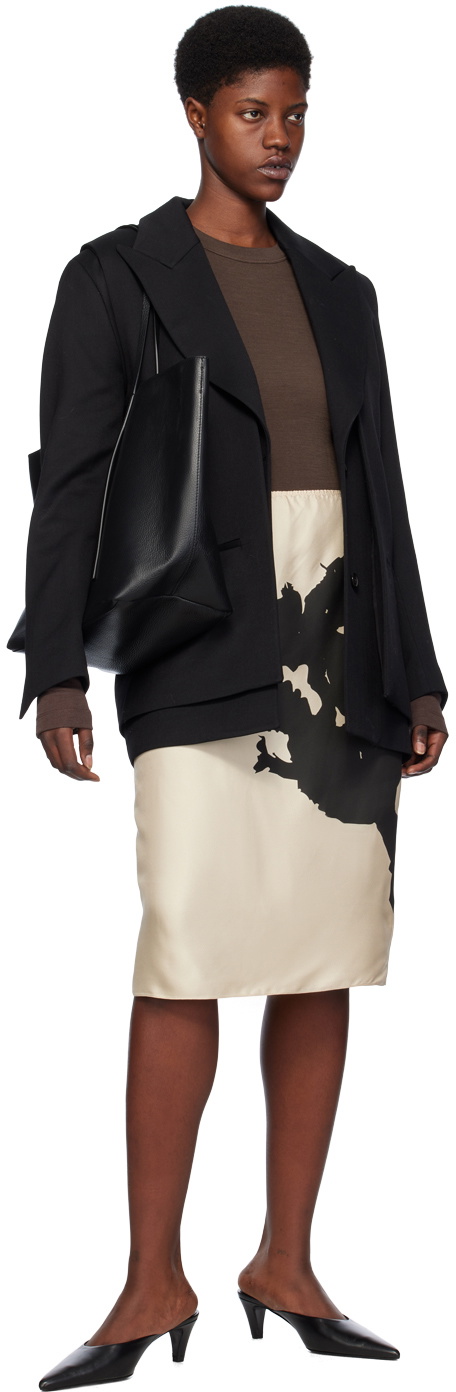 BITE Beige Print Midi Skirt