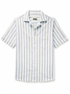 Incotex - Camp-Collar Striped Cotton Oxford Shirt - Blue