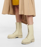 Rene Caovilla Croc-effect leather combat boots
