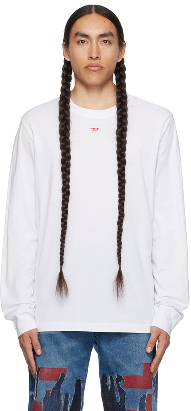 Photo: Diesel White T-Just-Ls-D Long Sleeve T-Shirt