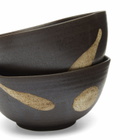 ferm LIVING Koyo Bowls 8.5 - Set of 2 in Dark Brown/Buff 
