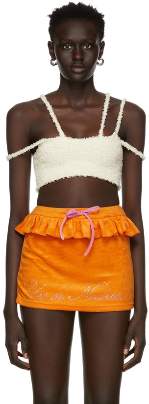 Photo: GUIZIO Off-White Bouclé Strap Tank Top