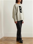 Fear of God - Oversized Intarsia-Knit Virgin Wool-Blend Bouclé Sweater - Gray